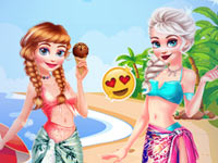 Elsa und Anna am Strand
