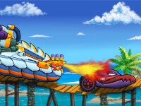 Auto auf der Flucht: Strand