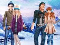Schneepaare: Winterzeit
